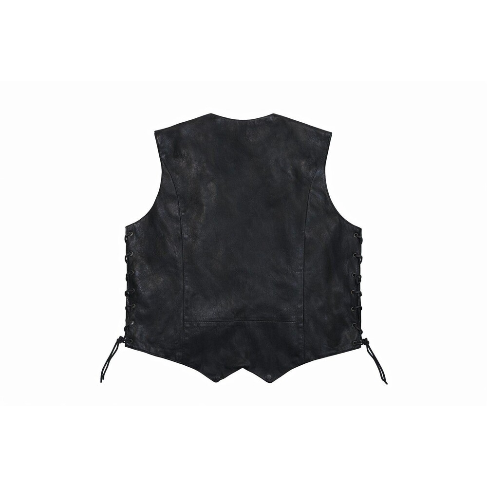 Milwaukee Leather 1254 Women's Black Leather Motorcycle Rider Vest w/ Side Laces - Picture 3 of 11